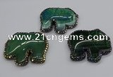 CGP3175 50*55mm elephant agate gemstone pendants wholesale