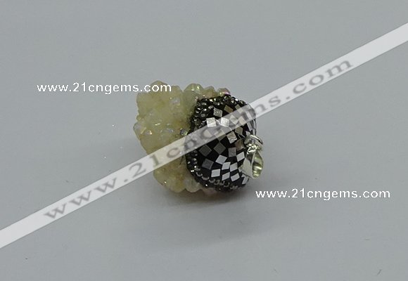 CGP3190 20*30mm - 25*40mm nuggets plated druzy quartz pendants