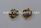 CGP3252 25*25mm heart druzy agate pendants wholesale
