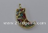CGP3264 18*40mm - 20*45mm horn druzy agate pendants wholesale