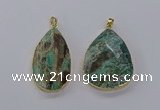 CGP3278 30*45mm - 35*50mm faceted teardrop ocean agate pendants