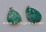 CGP3336 35*45mm - 35*50mm flat teardrop fossil coral pendants