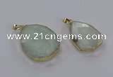 CGP3340 25*35mm - 30*40mm faceted freeform blue sponge quartz pendants