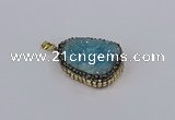 CGP3371 25*35mm - 30*40mm freeform druzy quartz pendants