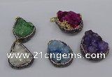CGP3375 25*35mm - 30*40mm freeform druzy quartz pendants