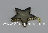 CGP3377 45*45mm star druzy agate pendants wholesale