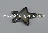 CGP3378 45*45mm star druzy agate pendants wholesale