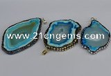 CGP3399 45*50mm - 45*60mm freeform druzy agate pendants