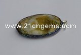 CGP3407 35*50mm faceted oval agate pendants wholesale