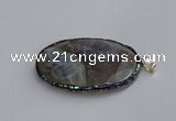 CGP3412 35*50mm faceted oval agate pendants wholesale