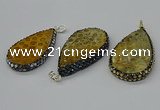 CGP3419 30*50mm - 35*55mm flat teardrop fossil coral pendants