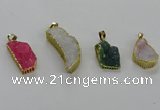 CGP3456 15*25mm - 18*38mm freeform druzy agate pendants