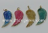 CGP3497 22*45mm - 25*50mm wing-shaped fossil coral pendants