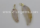 CGP3513 20*45mm - 25*65mm wing-shaped agate pendants