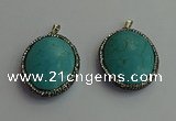 CGP405 30*40mm - 35*45mm oval turquoise pendants wholesale
