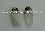 CGP488 15*35mm - 18*45mm nugget white crystal pendants wholesale