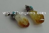 CGP502 15*35mm - 18*45mm nugget citrine pendants wholesale