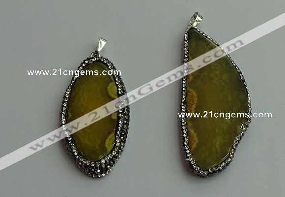 CGP533 25*50mm - 35*65mm freeform agate pendants wholesale