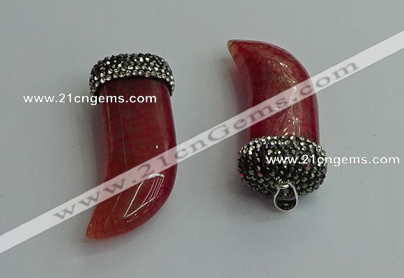 CGP583 16*50mm - 18*55mm oxhorn agate pendants wholesale