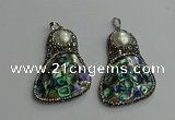 CGP612 35*55mm freeform abalone shell & shell pearl pendants