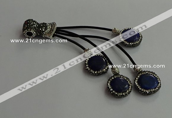 CGP726 16mm - 18mm coin lapis lazuli tassel pendants wholesale
