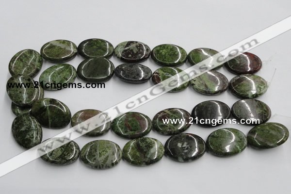 CGR12 16 inches 22*30mm oval green rain forest stone beads wholesale