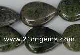 CGR25 15.5 inches 18*25mm flat teardrop green rain forest stone beads