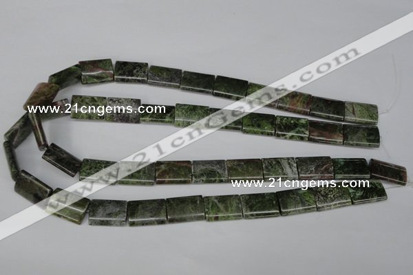CGR36 15.5 inches 13*18mm flat tube green rain forest stone beads