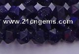 CGS456 15.5 inches 6mm faceted nuggets goldstone beads wholesale
