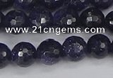 CGS480 15.5 inches 8mm faceted round blue goldstone beads
