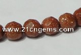 CGS59 15.5 inches 10mm faceted round goldstone beads wholesale