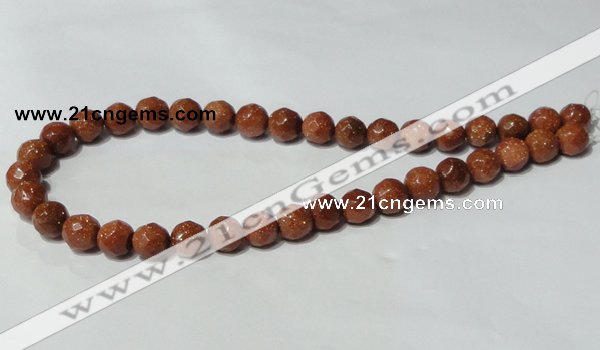 CGS59 15.5 inches 10mm faceted round goldstone beads wholesale