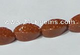 CGS74 15.5 inches 8*16mm twisted rice goldstone beads wholesale