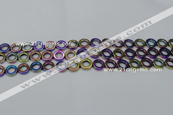 CHE1019 15.5 inches 12mm donut plated hematite beads wholesale