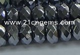 CHE2003 15.5 inches 6*10mm faceted rondelle hematite beads