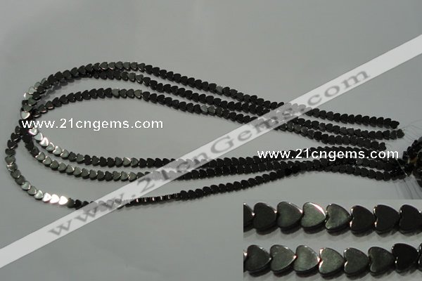 CHE266 15.5 inches 4*4mm heart hematite beads wholesale