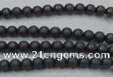 CHE401 15.5 inches 3mm round matte hematite beads wholesale