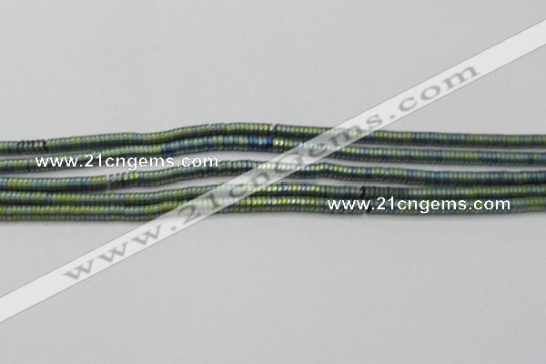 CHE673 15.5 inches 1*2mm tyre matte plated hematite beads