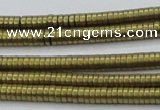 CHE676 15.5 inches 1*3mm tyre matte plated hematite beads