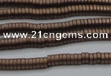 CHE677 15.5 inches 1*3mm tyre matte plated hematite beads
