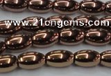 CHE743 15.5 inches 5*8mm rice plated hematite beads wholesale