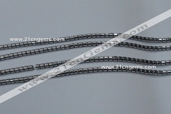 CHE774 15.5 inches 2*2mm drum plated hematite beads wholesale