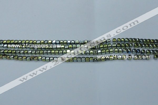 CHE863 15.5 inches 3*3mm dice platedhematite beads wholesale