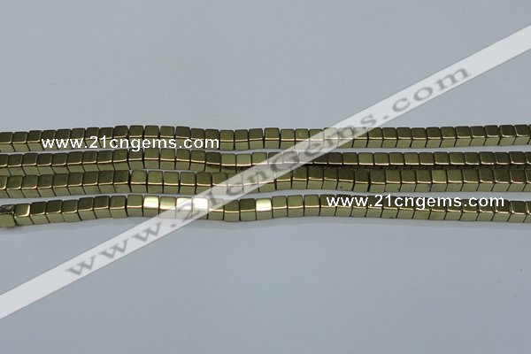 CHE880 15.5 inches 3*3mm cube plated hematite beads wholesale