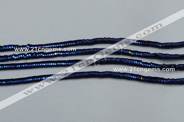 CHE934 15.5 inches 1*2*3mm oval plated hematite beads wholesale