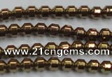 CHE975 15.5 inches 4*4mm plated hematite beads wholesale