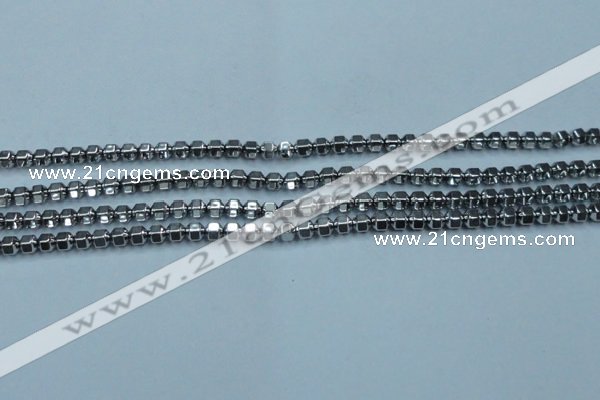 CHE981 15.5 inches 4*4mm plated hematite beads wholesale