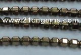 CHE984 15.5 inches 4*4mm plated hematite beads wholesale