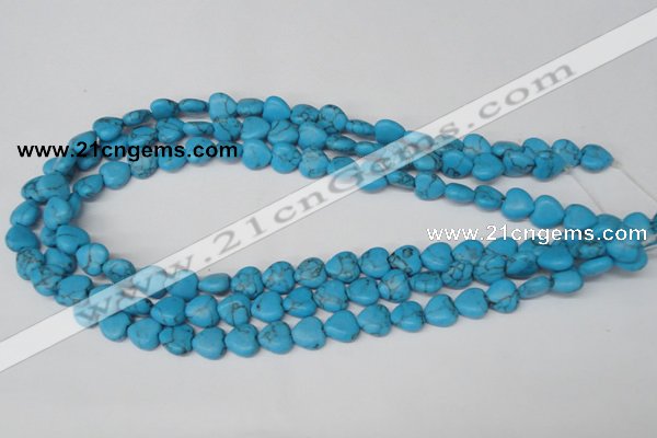 CHG15 15.5 inches 10*10mm heart turquoise gemstone beads wholesale