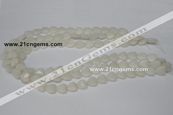 CHG23 15.5 inches 10*10mm heart white jade gemstone beads wholesale